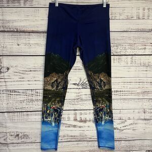 ALO Yoga High Waist Dreamscape Nature Airbrush Leggings Blue Womens Size S